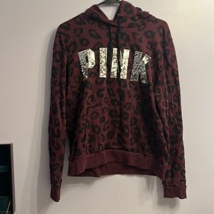 Maroon/purple cheetah PINK sweatshirt